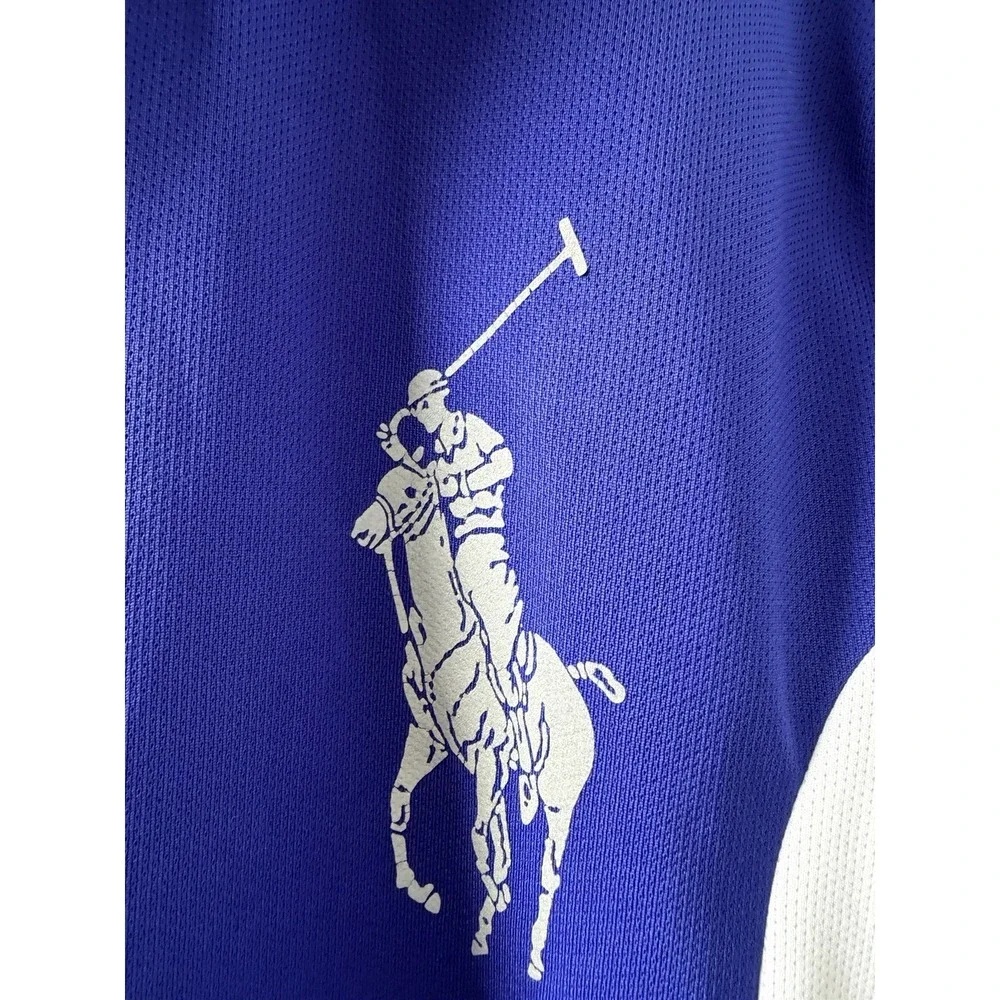 Polo Ralph Lauren Men's Performance Polo Shirt Blue White Short Sleeve Xl